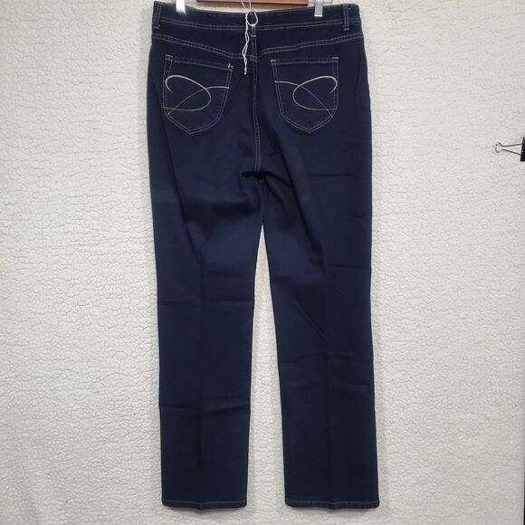 Chico's Platinum Trouser Women Sz 2 (US 12) Wide Leg Indigo Blue Denim Jeans - Picture 7 of 16